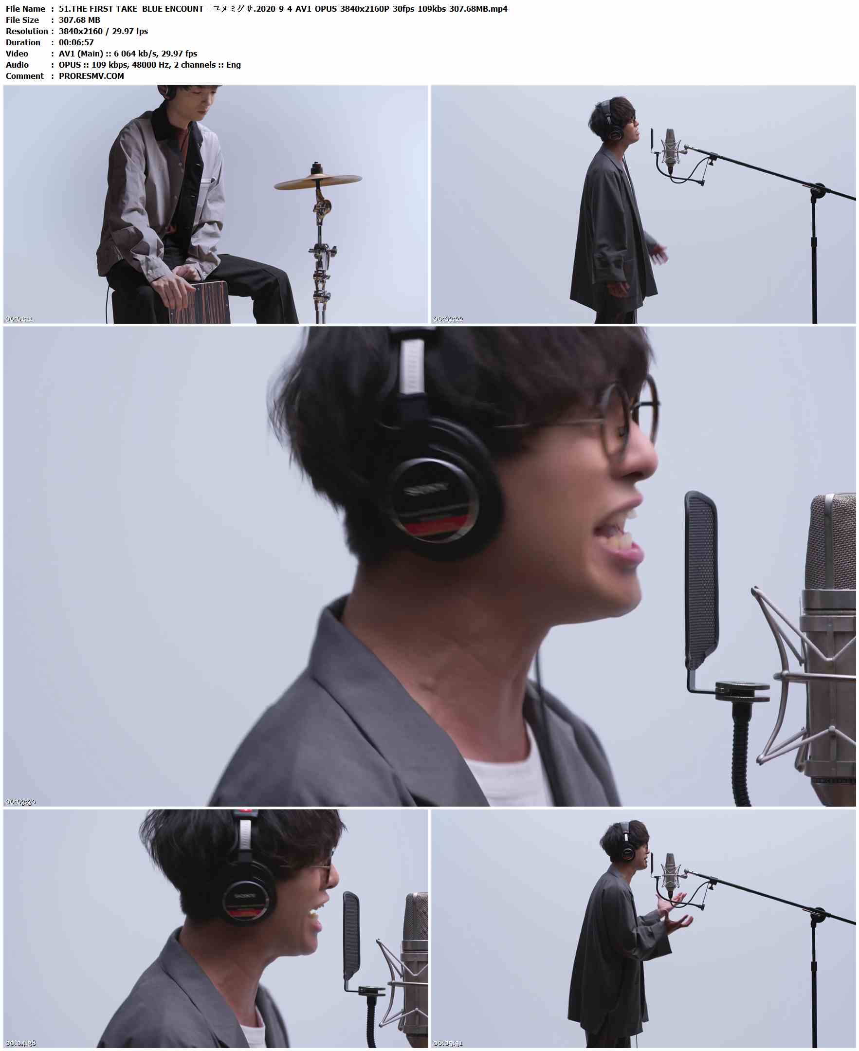 51.THE FIRST TAKE BLUE ENCOUNT - ユメミグサ.2020-9-4-AV1-OPUS-3840x2160P-30fps-109kbs-307.68MB官方MV_高清MV